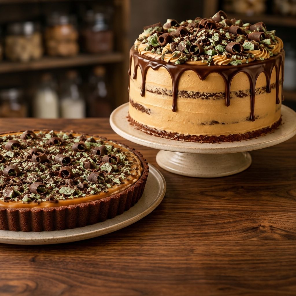 Peppermint Crisp tart & cake